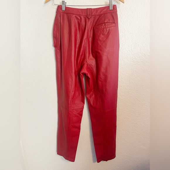 Women’s Vintage red leather pants in Great Condition size 8 but more like size 2